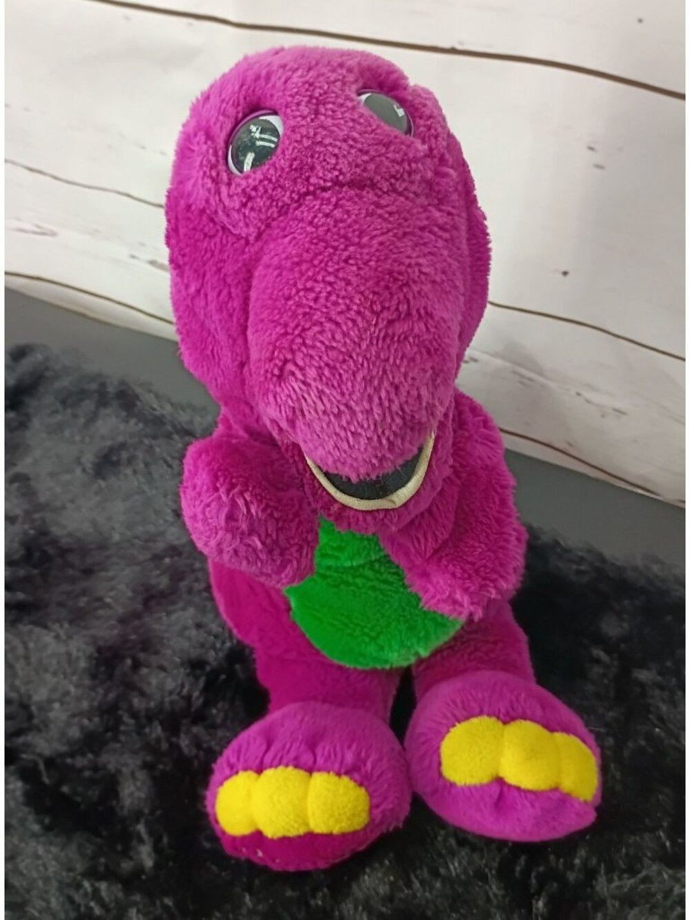 Barney 1992 Lyons Group Plush Hand Puppet 12" Vintage Toy Purple Dinosaur